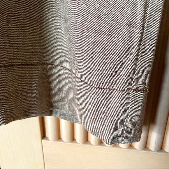 Anthropologie Linen Low Rise Wide Leg Pants brown tan - Picture 9 of 13